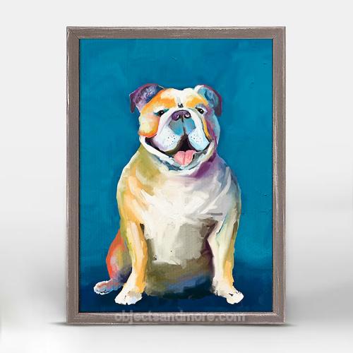 Best Friend - Bulldog on Blue by CATHY WALTERS